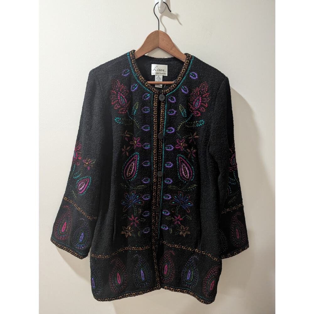 Linea By Louis Dell'Olion Wool Blend Embroidered Jacket